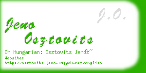 jeno osztovits business card